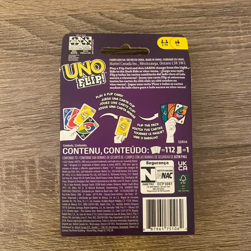 Mattel UNO Flip! Card Game - Purple and Multicolor